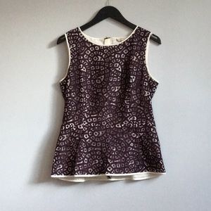 Eyelet Purple Peplum Shirt